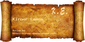 Kirner Emese névjegykártya
